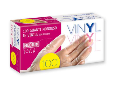 Guanti Monouso Vinile con Polvere